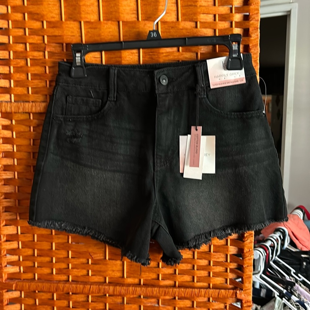 Happily, Gray shorts.